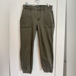 Express Olive Green Utility Cotton Pants